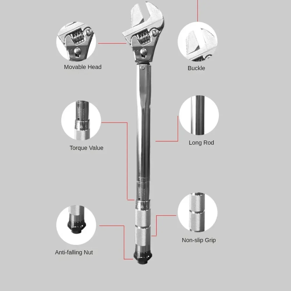 19-110NM 30MM Adjustable Torque Adjustable Wrench Bathroom Ratchet Wrench Electrician Household Mechanic Carpenter Strong Wrench