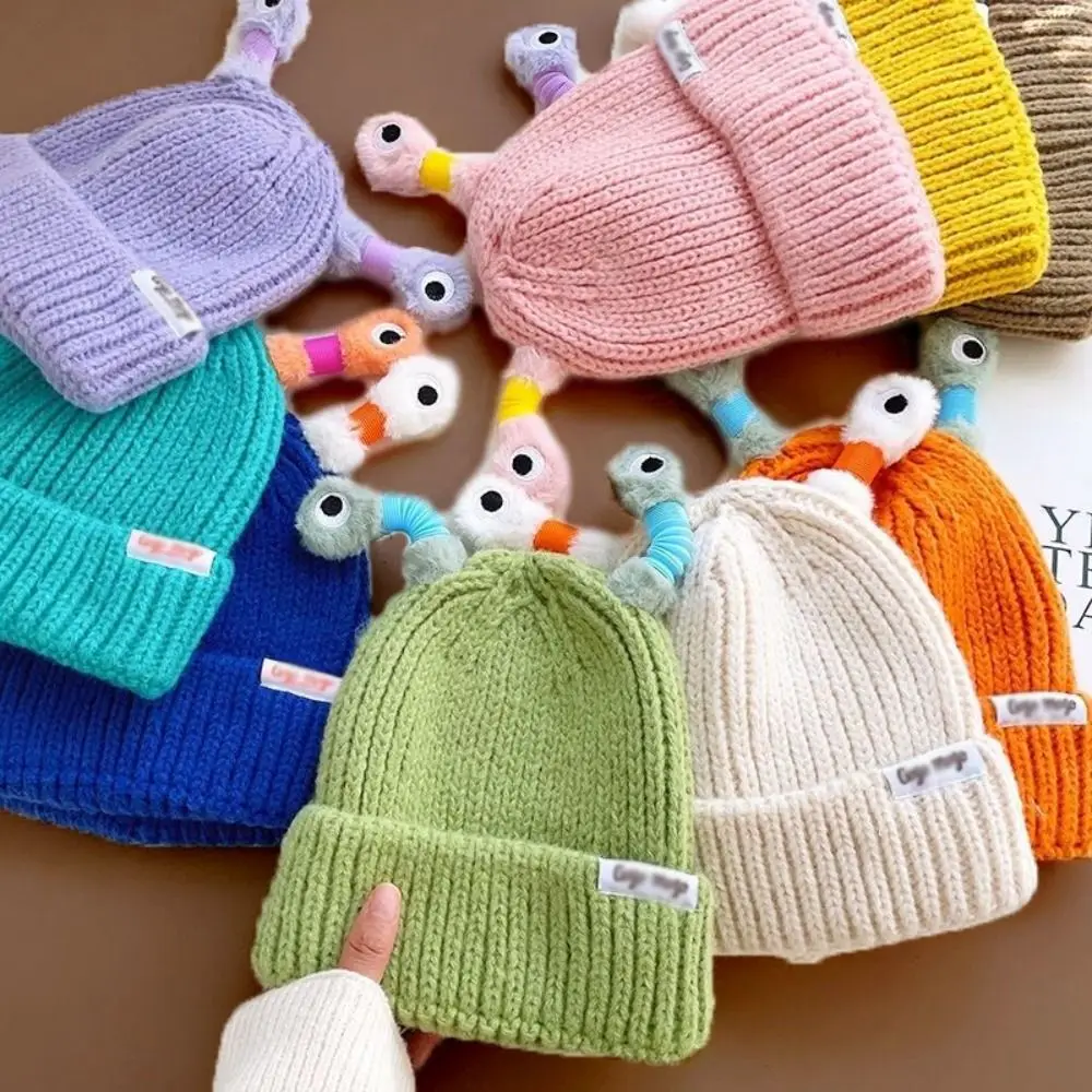 Fashion Autumn Winter Antenna Knitted Beanies Funny Cartoon Light Up Hat Warm LED Beanie Hat Halloween Christmas Party