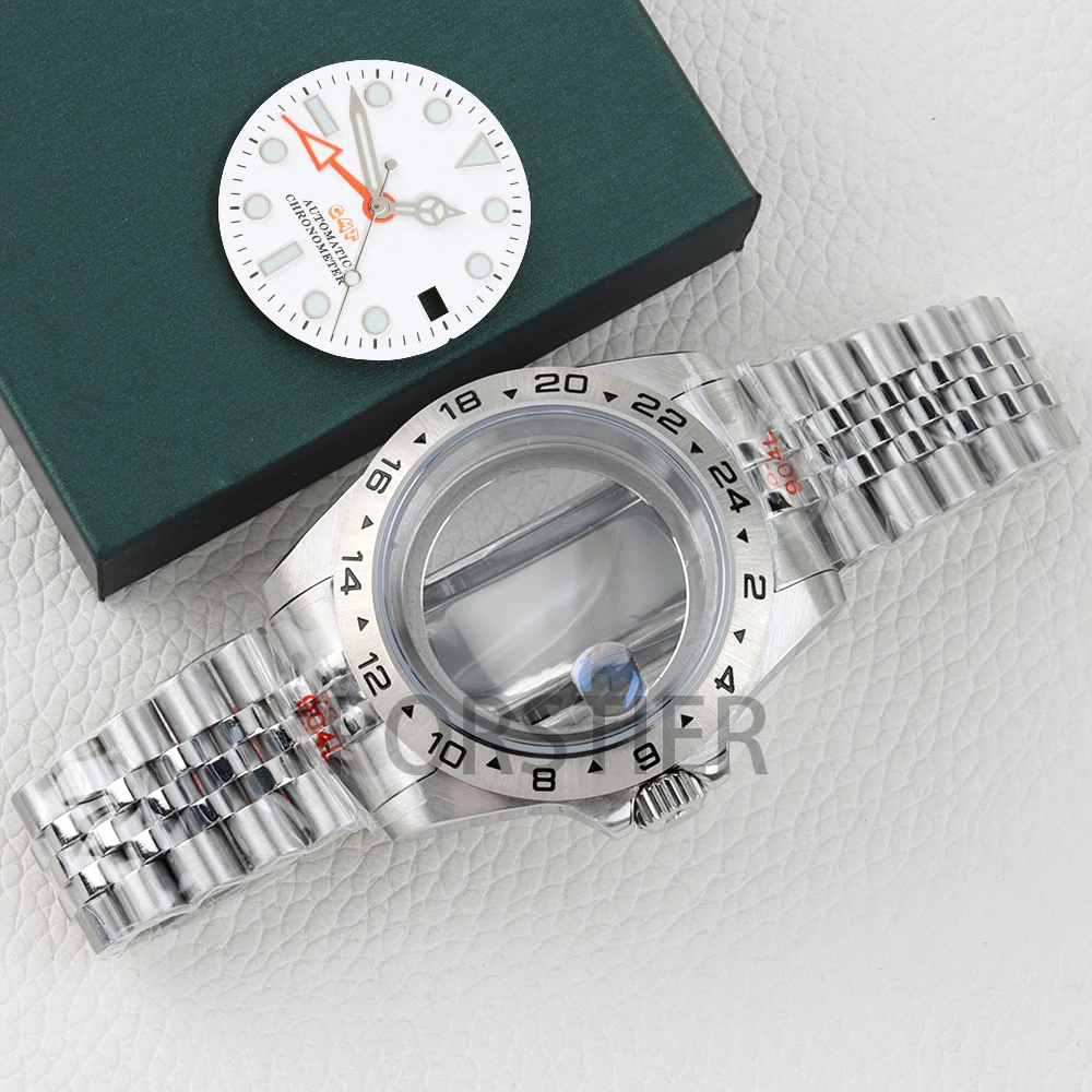 

NH35 39mm Watch Case Sapphire Stainless Steel for Explorer NH34 NH35 NH36 Movement 28.5mm Dial Green Luminous Watch Accessories