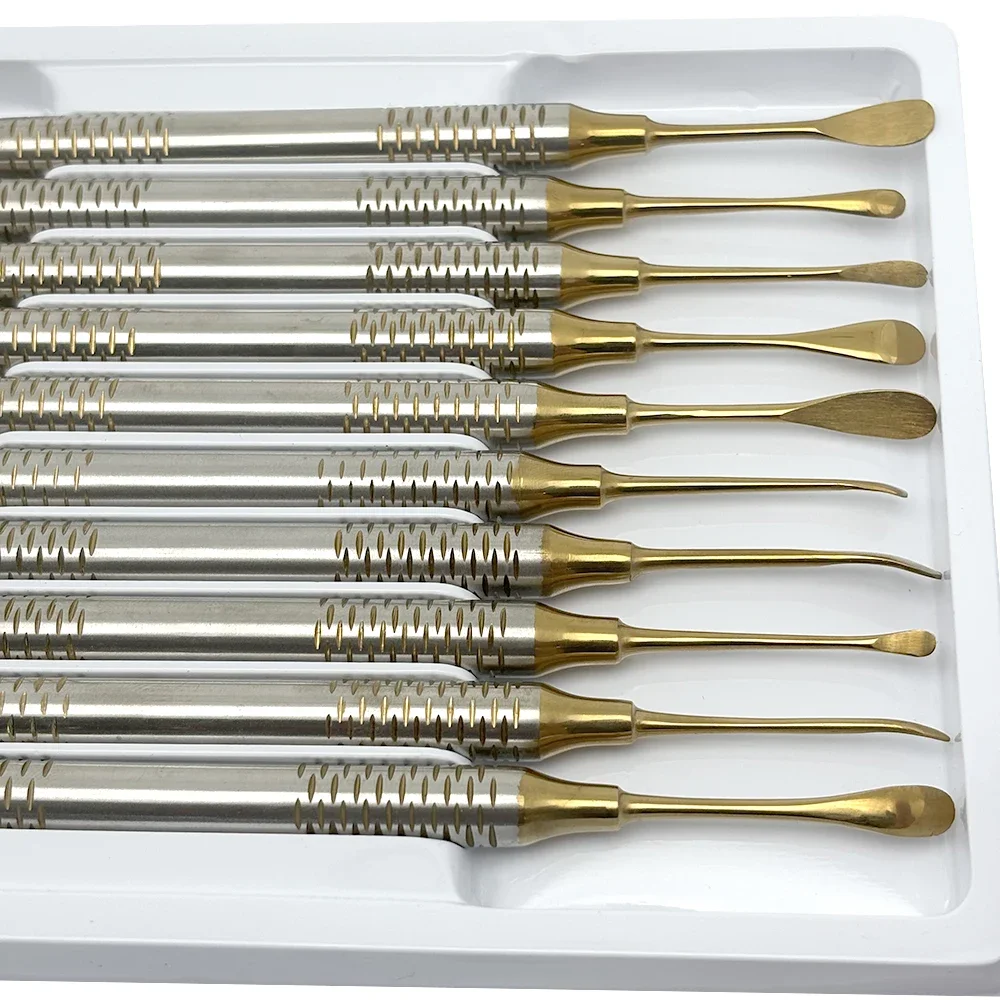 

Kit 10Pcs Dental Implant Periosteal Elevator Separator Tool Reflecting Retracting Periodontal Surgery Oral Maxillofacial