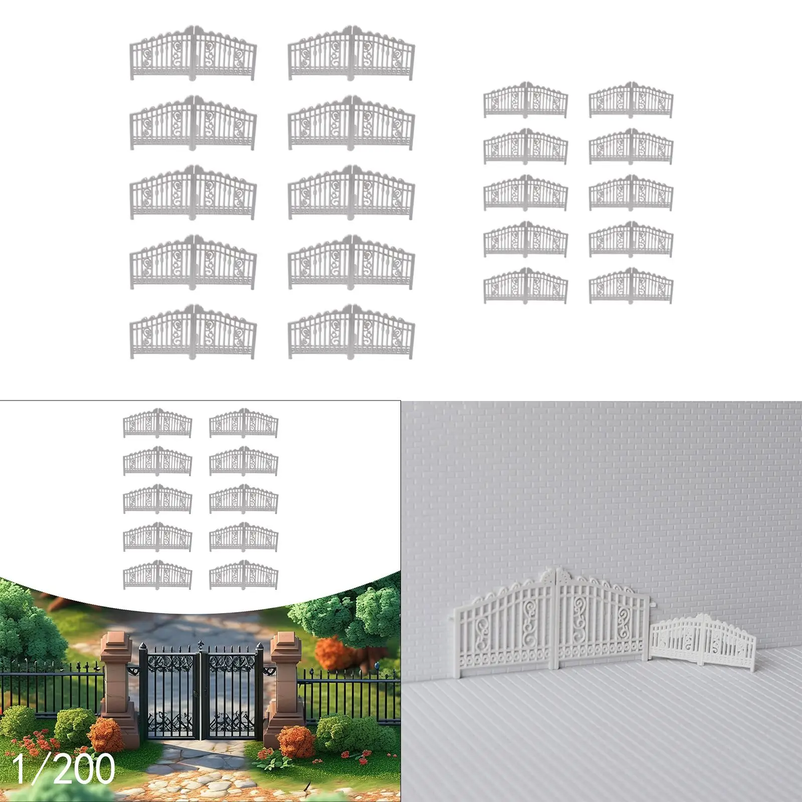 

10 Pieces Garden Gate Model Crafts Scene Miniature Sturdy Table Yard Fence