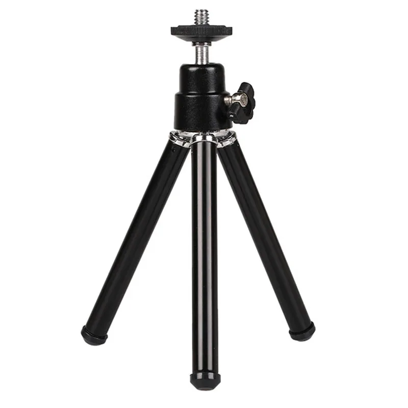 Lightweight Mini Portable Tripod Adjustable Mini Tripod Aluminum Alloy for Iphone Camera Projector Black