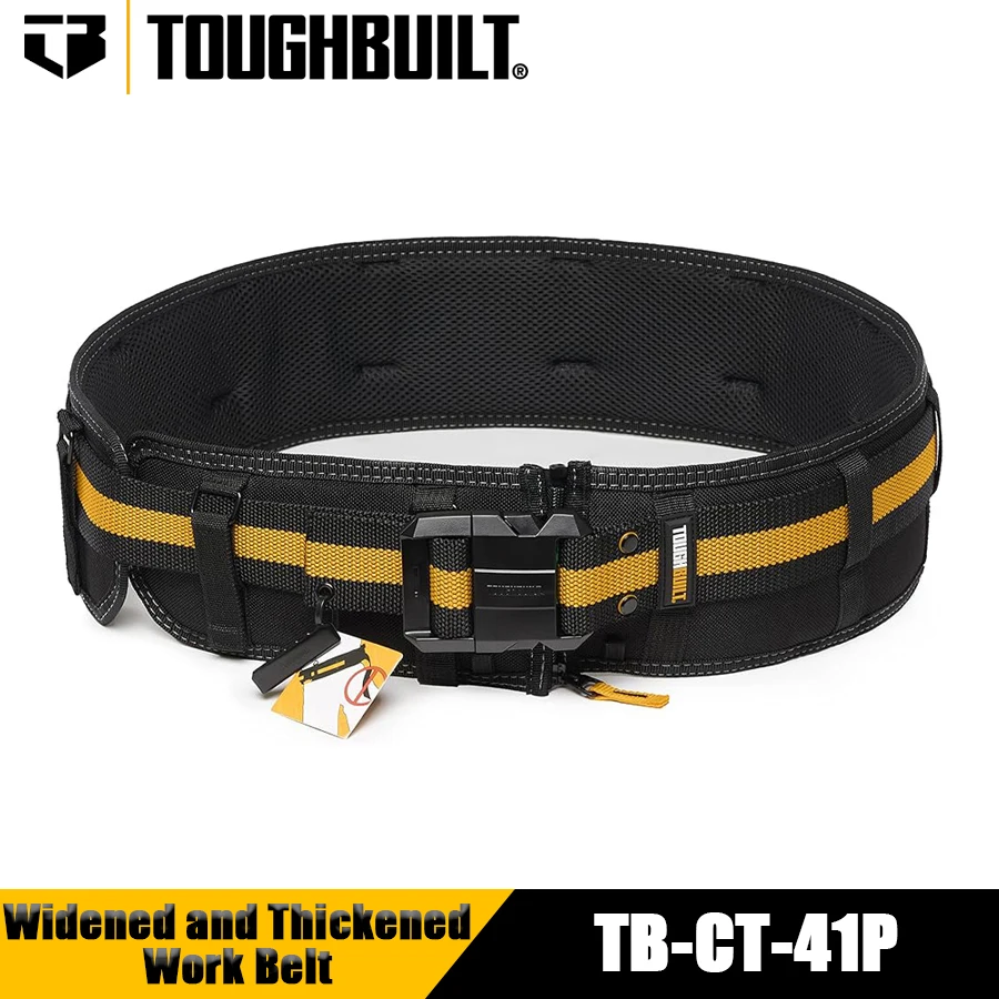 TOUGHBUILT TB-CT-41P Widened and Thickened Work Belt Padded Belt Adjustable Heavy Duty Buckle Tool Accessories