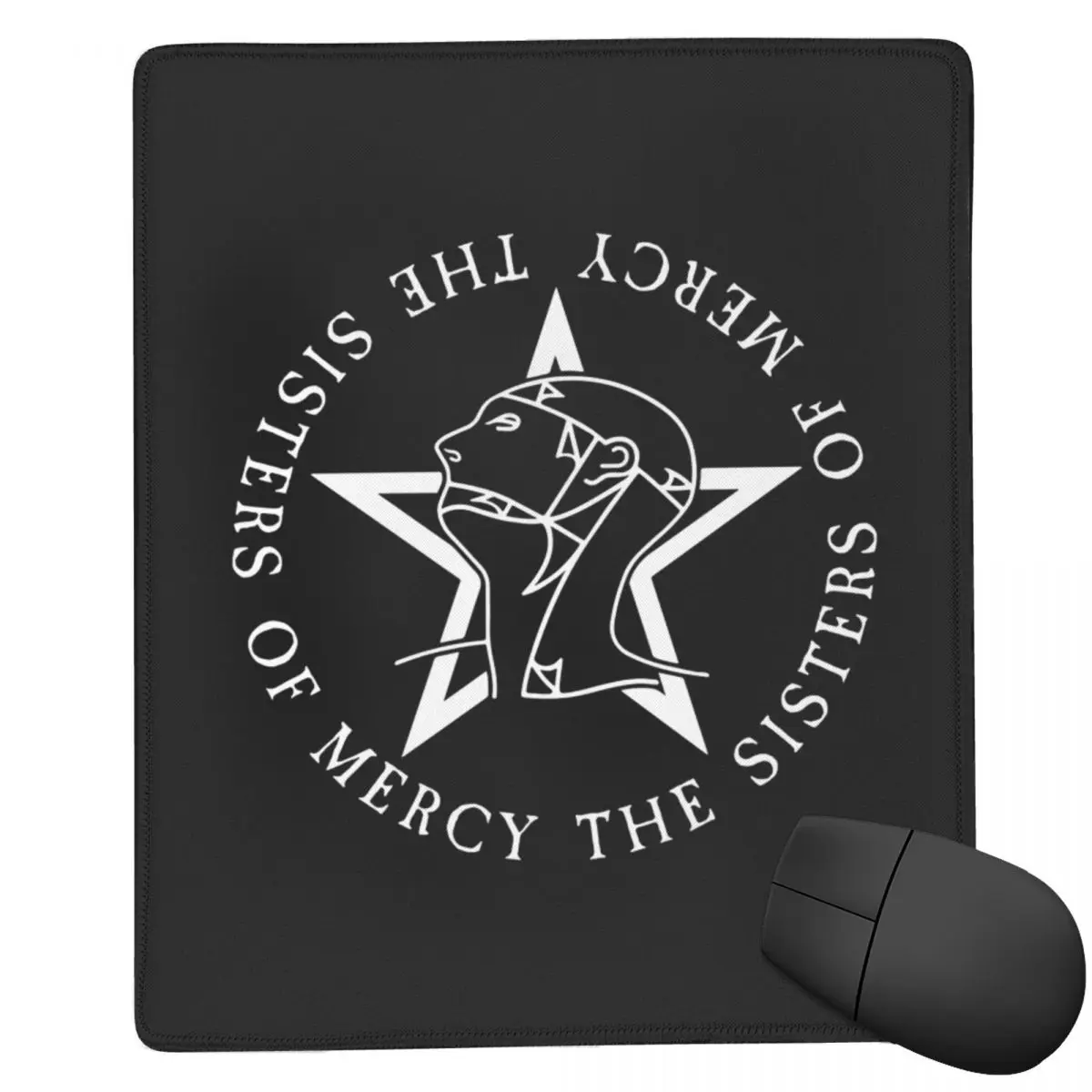 Round Text Logo Goth The Sisters Of Mercy 7x9 in 22x18 cm Mouse Pad Computer Keyboard Mouse Mat Gamer PC Laptop Desk Mat