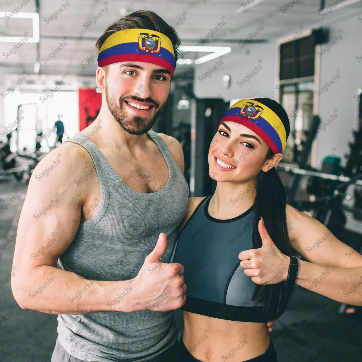 

2025 Ecuador Flag Sweatband Women Men Moisture Wicking Syriac Aram Gym Headband for Cycling Yoga