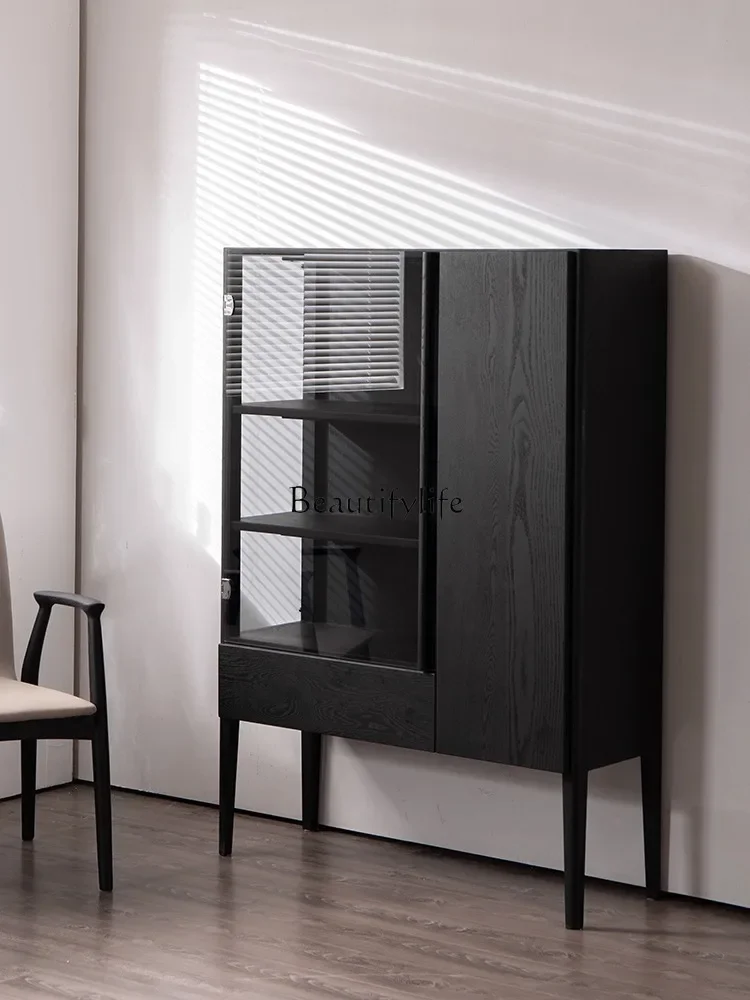 

ls 27Italian minimalist solid wood wine cabinet display cabinet