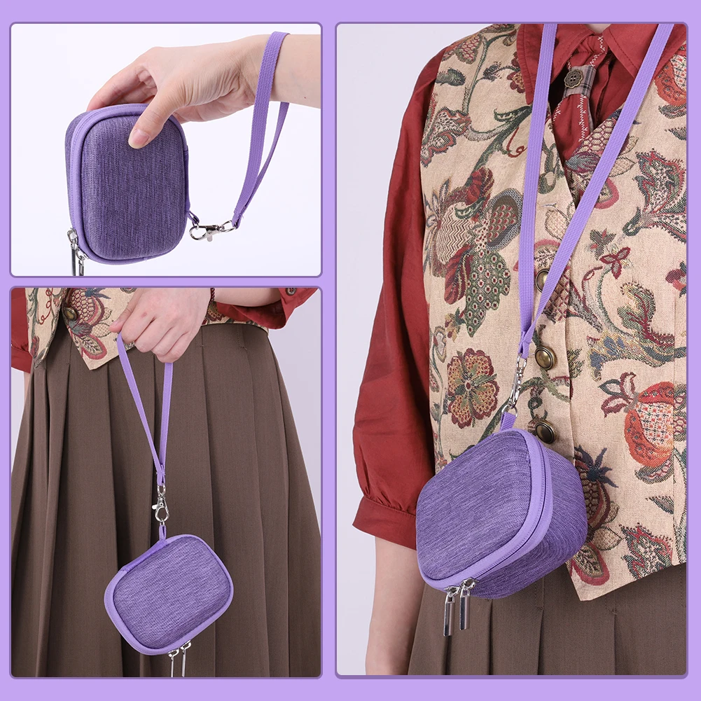 Custodia Rigida EVA Antiurto per Trasporto, Borsa da Viaggio Anti-Caduta con Cordino e Cinghia da Polso per Bitzee, Animale Domestico Digitale Interattivo