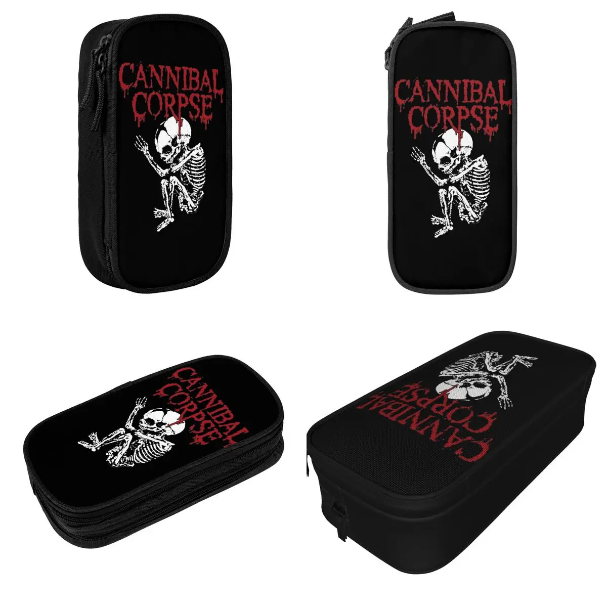 Imagem -02 - Grande Capacidade Lápis Case Banda Cannibal Corpse Metal Music Office Acessórios Dupla Camada Lápis Menina Maquiagem Bolsas