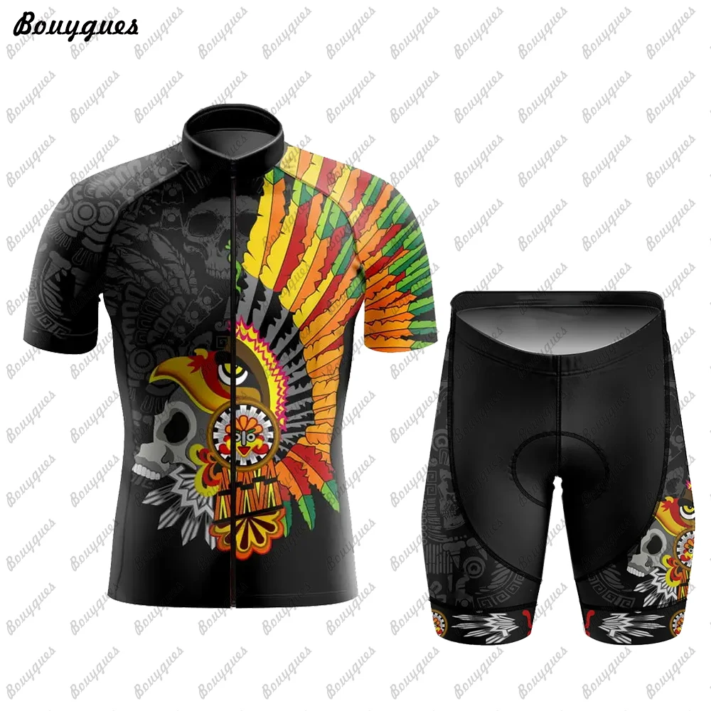 New Mexico Men Triathlon Short Sleeve Cycling Jersey Sets Maillot Ropa Ciclismo Outdoor sports Bicycle Clothing Bike Shirts