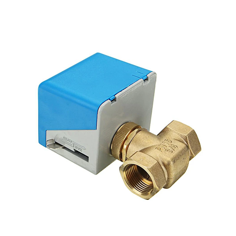 3/4" Two Way Electric Brass Globe Valves AC220V 2 Wire Motorized Shut-off Valve