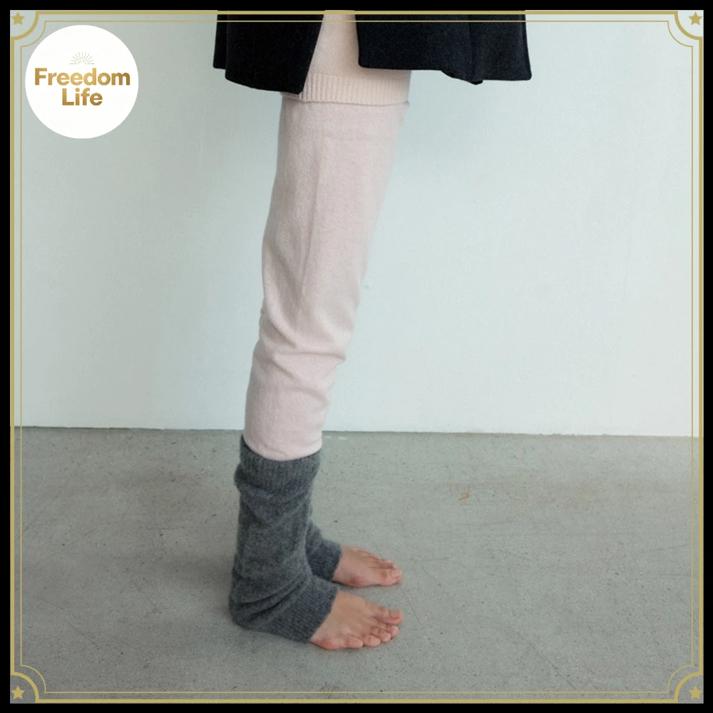 Leg Warmers Korean Designer Wool Blend Fleece Lined Stirrup Foot Socks for Women Girls Y2K Slouch Fall Winter Knee Sleeve