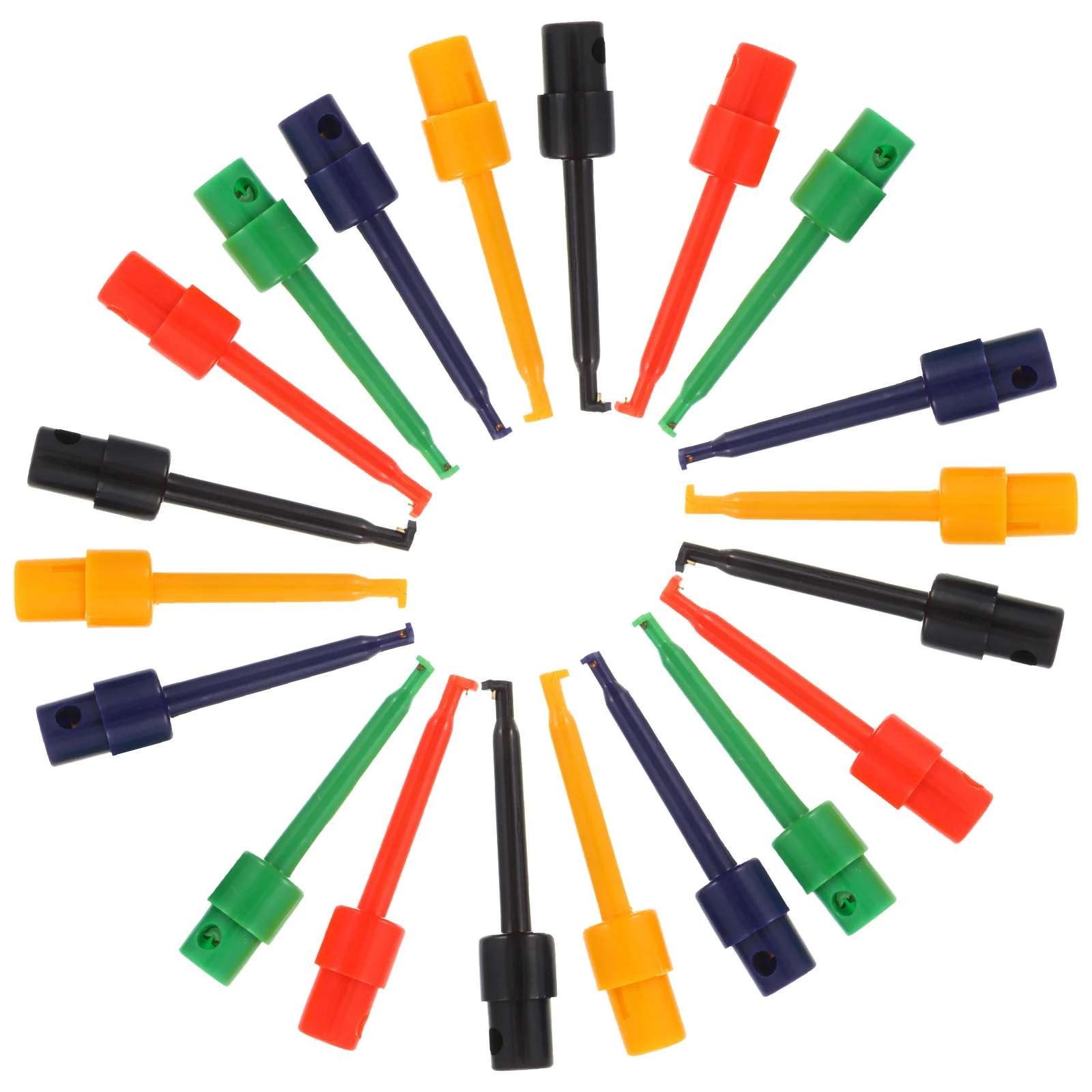 

20Pcs Test Hook Probe for Multimeter Electrical Testing Colorful Test Grabber with Spring Push Button Tester Hook