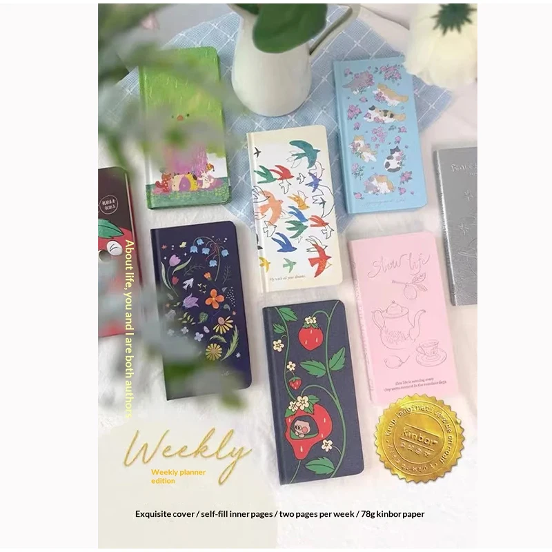 Kinbor Original Weekly Plan Manual Book Plan Time Notebook With Exquisite Illustrations Cute To-do List Page 88sheet Notepad