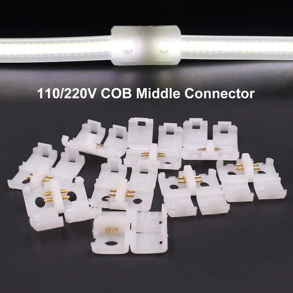 5/10pcs I-shaped Middle connector for 110V 220V COB LED Strip Light (suitable for 288/360leds/m cob lights) Lighting Accessories