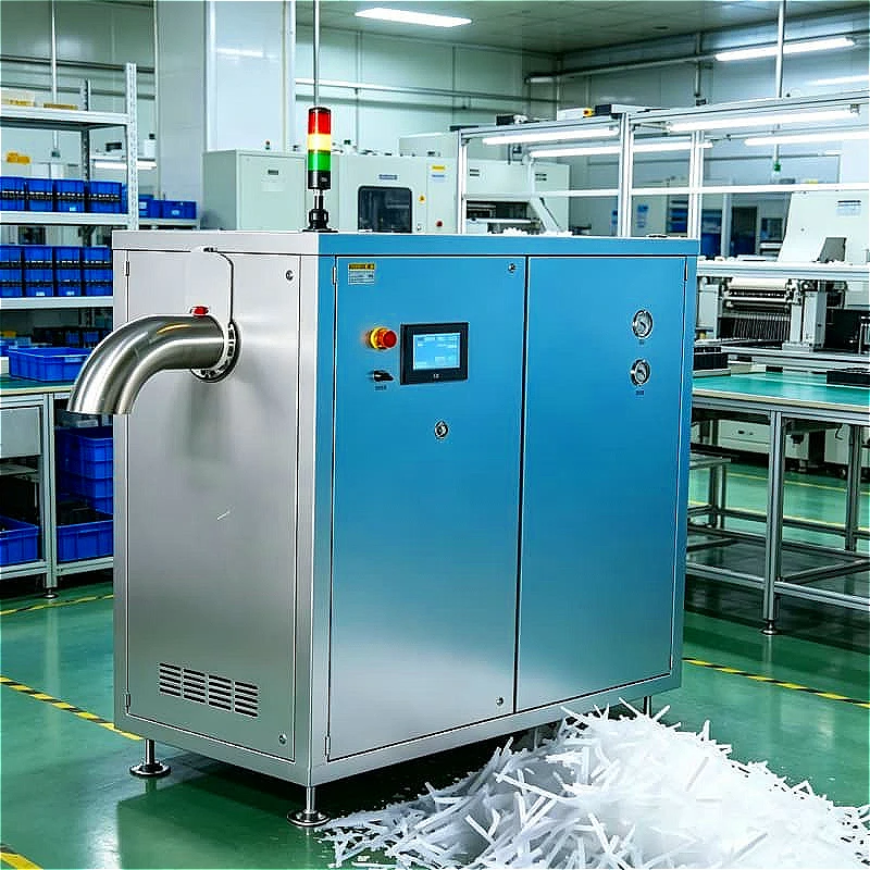 Dual Nozzle High Output Dry Ice Pellet Granulator for Auto Tire Manufacturing Customized for Tire Mold Curing Residue Removal