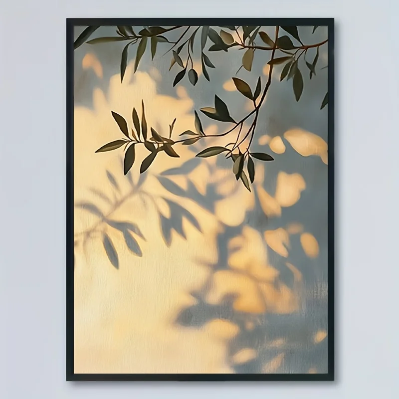 2027, Canvas Painting, 1pc Product Image  Art, 1pc Modern Minimalist Olive Branch Wall Art - Unframed Vertical Leaf Poster, S