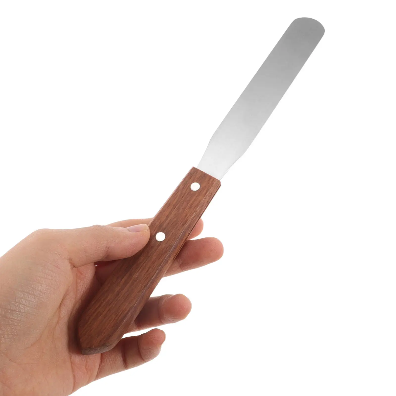 2Pcs Hair Removal Wax Spatula Stainless Steel Wooden Handle Body Scraper Wax Applicator Brow Face Waxing Tool Esthetician