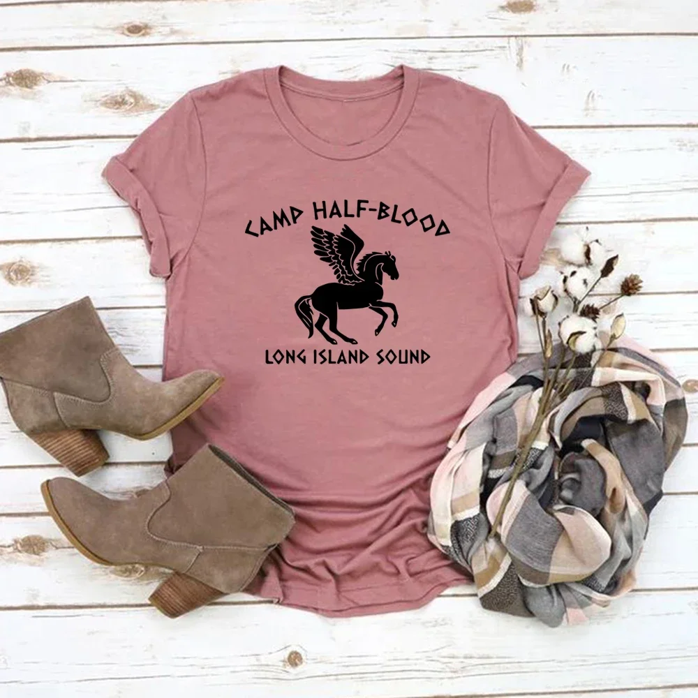 Camp Half Blood T Shirts Percy Jackson T-shirts Unisex Short Sleeve Graphic Tees Vintage O-Neck Tshirt Men Women Magical Gifts