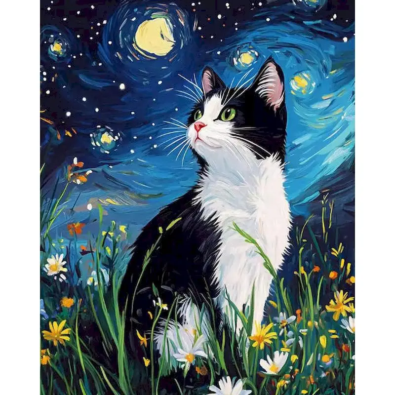 

GATYZTORY Diamond Painting Kits Home Wall Decor Artwork Cat Full Round/Square Modern Home Decor Crafts Diy Kits For Beginners