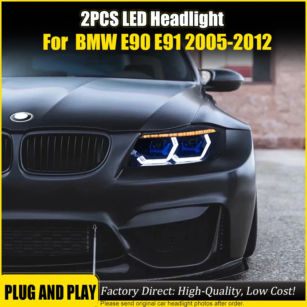 

Фара для BMW E90 E91 328i 335i3 серии 2005-2012 гг., 4dr седан, фары в сборе, передние фары в сборе, последовательный указатель поворота