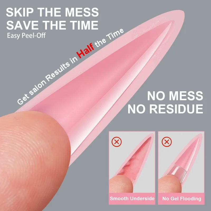 256 stücke Sandwich Dual Nagel Modus Für Nagel Verlängerung Mandel Sarg 16 Größe Wiederverwendbare Oben Unten Formen Nail art Verlängerung werkzeuge