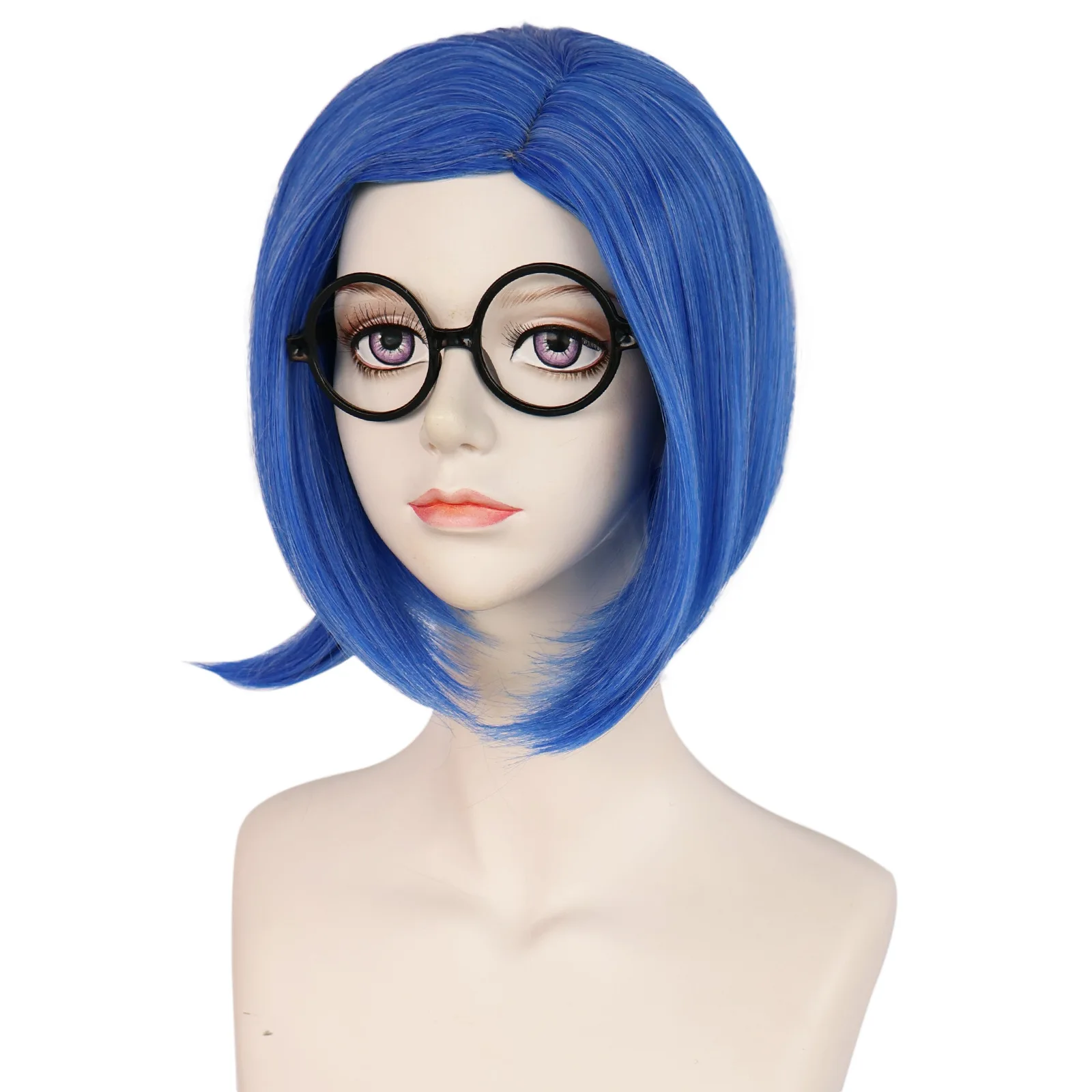 Halloween Inside Out Sadness Blue Wig Role Play Sadness blue Hair Cosplay Costume Women Girl Christmas School Party Cosplay