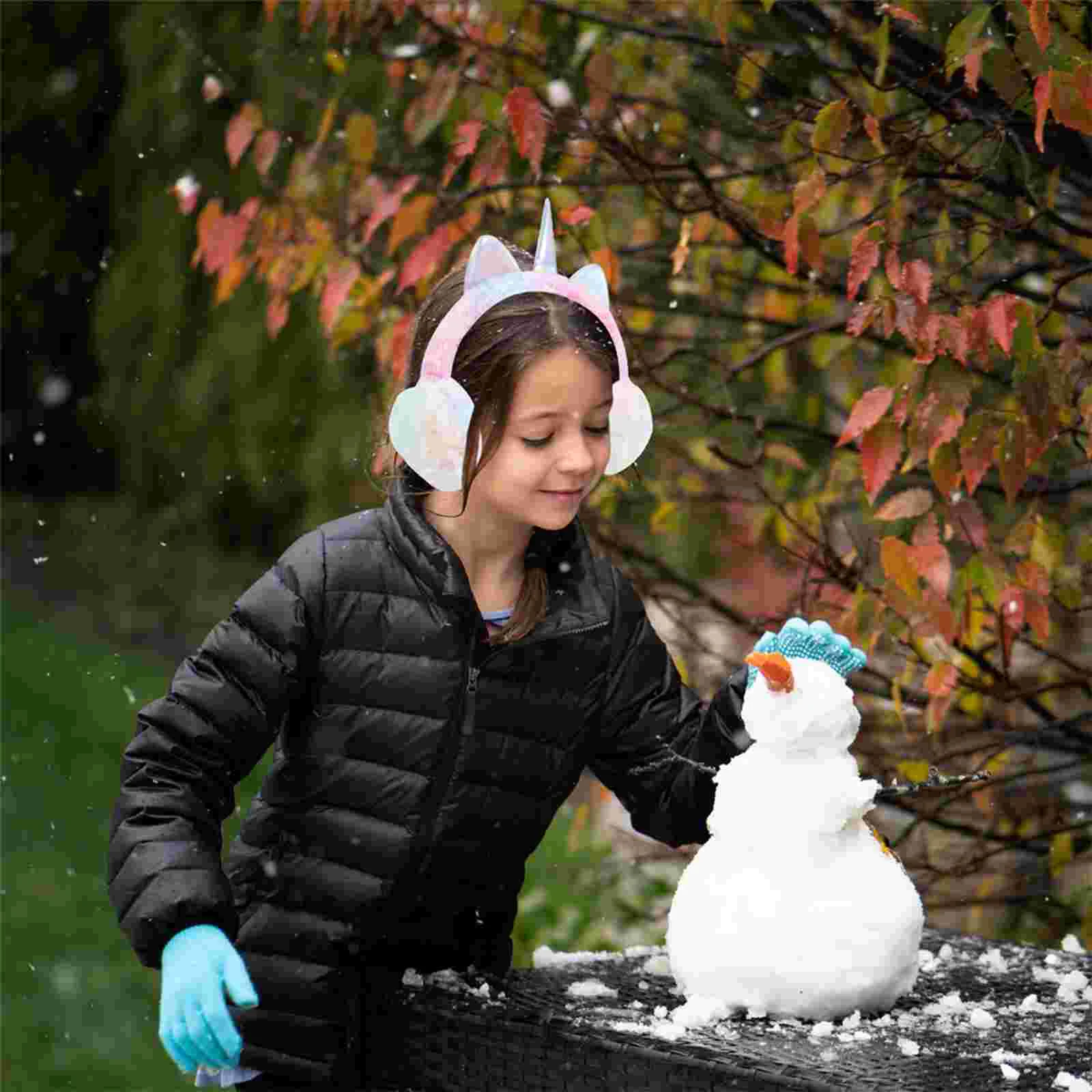 Unicórnio cabeça banda inverno quente pelúcia menina mais quente unicórnios meninas proteção