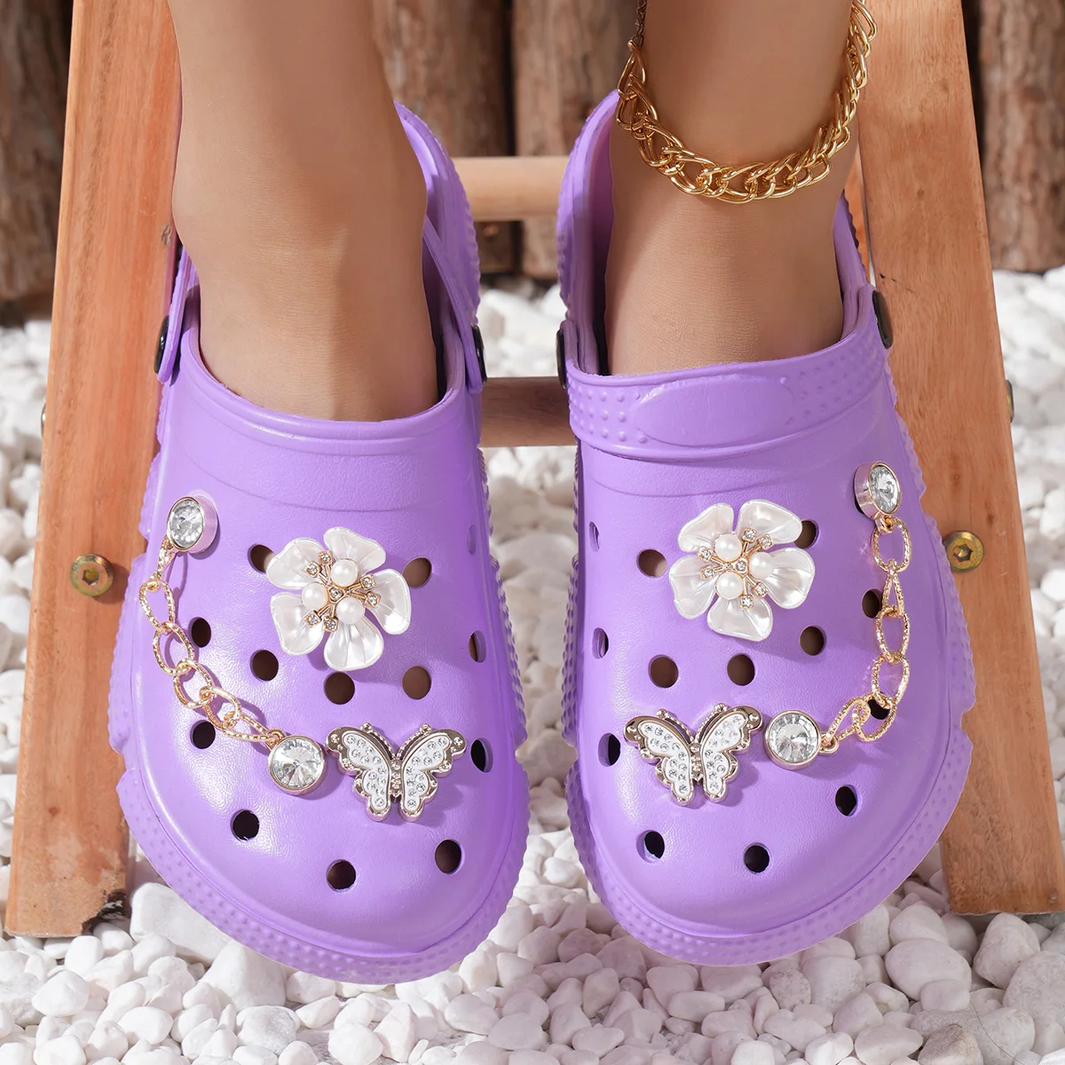 

Женские сабо и мюли из ЭВА, удобные, водонепроницаемые, нескользящие, легкие летние пляжные тапочки, садовая обувь 888