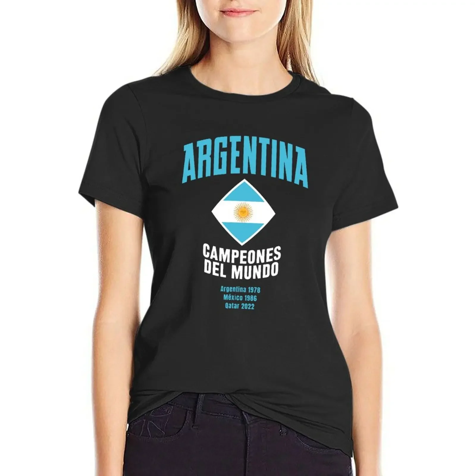 

Argentina Campeones del Mundo 2022 T-Shirt plain lady clothes sweat new edition white t-shirts for Women