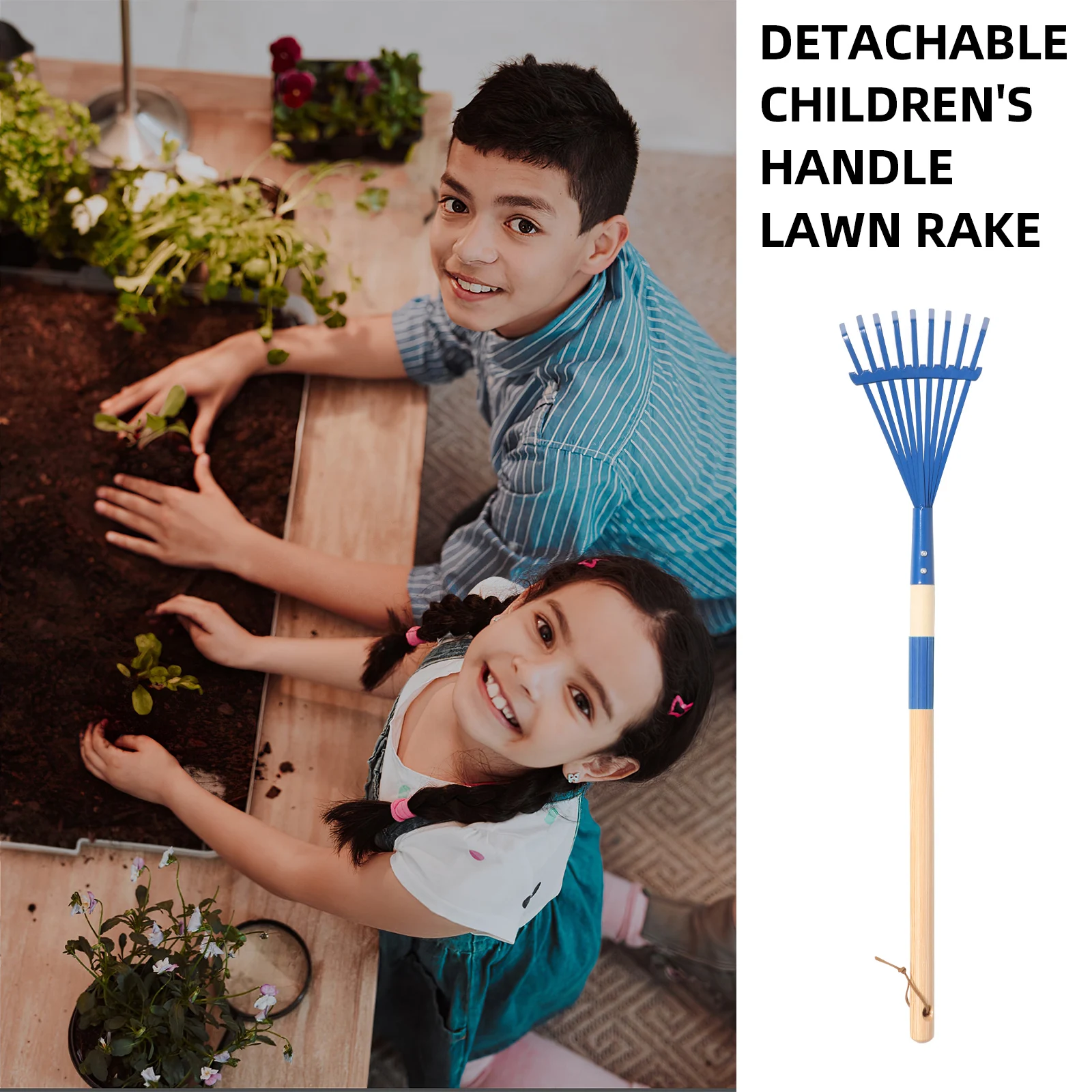 أدوات حديقة الأطفال الخشبية القابلة للفصل على شكل حرف H، مادة حديد زرقاء، ألعاب الأطفال الصغار، معدات أشعل النار على شكل أوراق الشجر