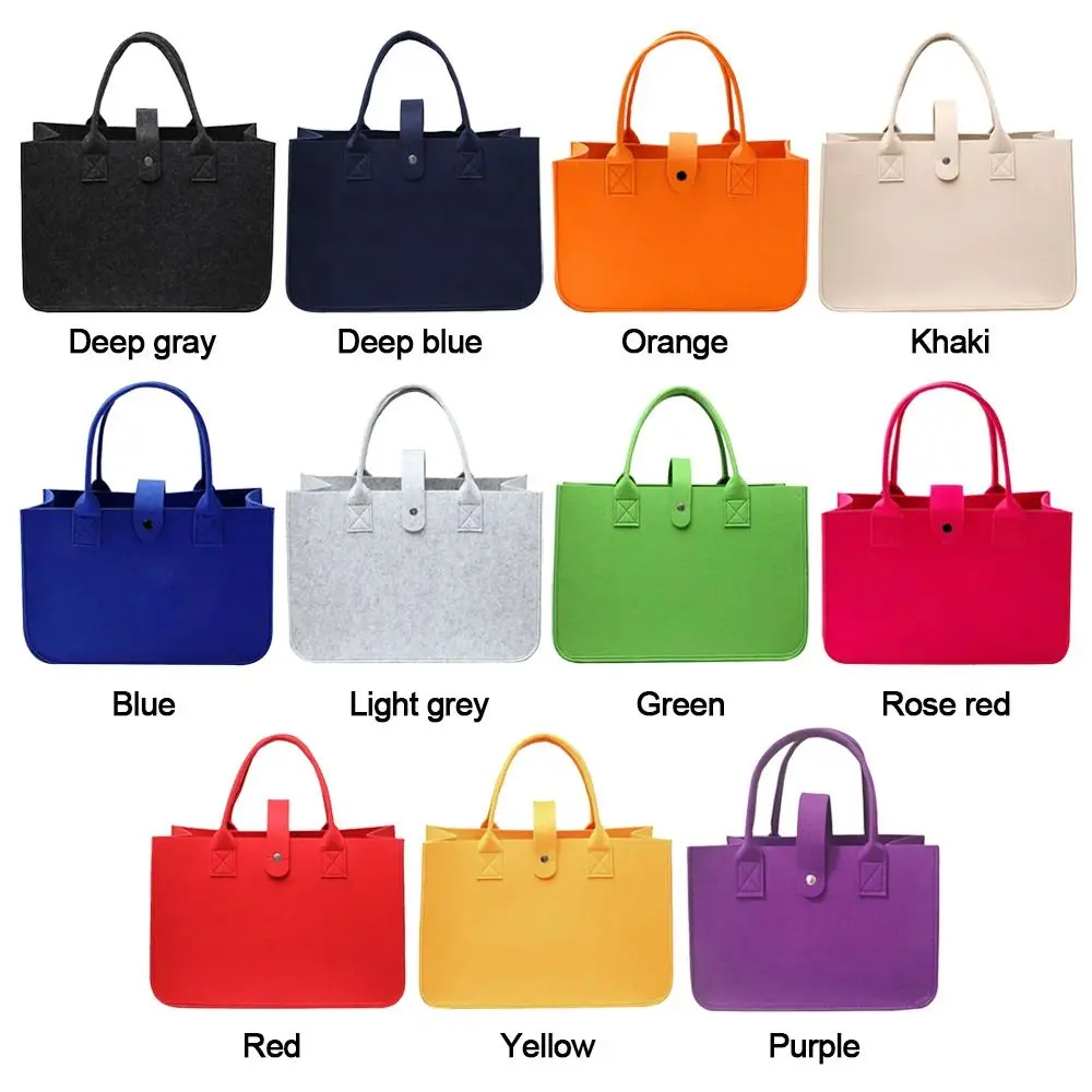 Felt Shoulder Bag Large Capacity Mummy Simple Solid Color Messenger Bag Crossbody Handbag Toy Sundries Storage Organizer Bags