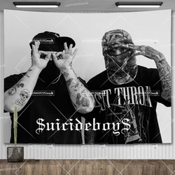 Suicide Boys Tapestry Music Album Wall Decor Poster Aesthetic Hippie Suicideboys Tapestrys Polyester Fabric Home Decoration