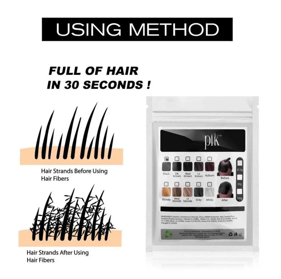 50g Hair Fibers Refill Bag Bald Extension Growth Powder Salon Professional Hair Treatment Unisex Hair Loss Products