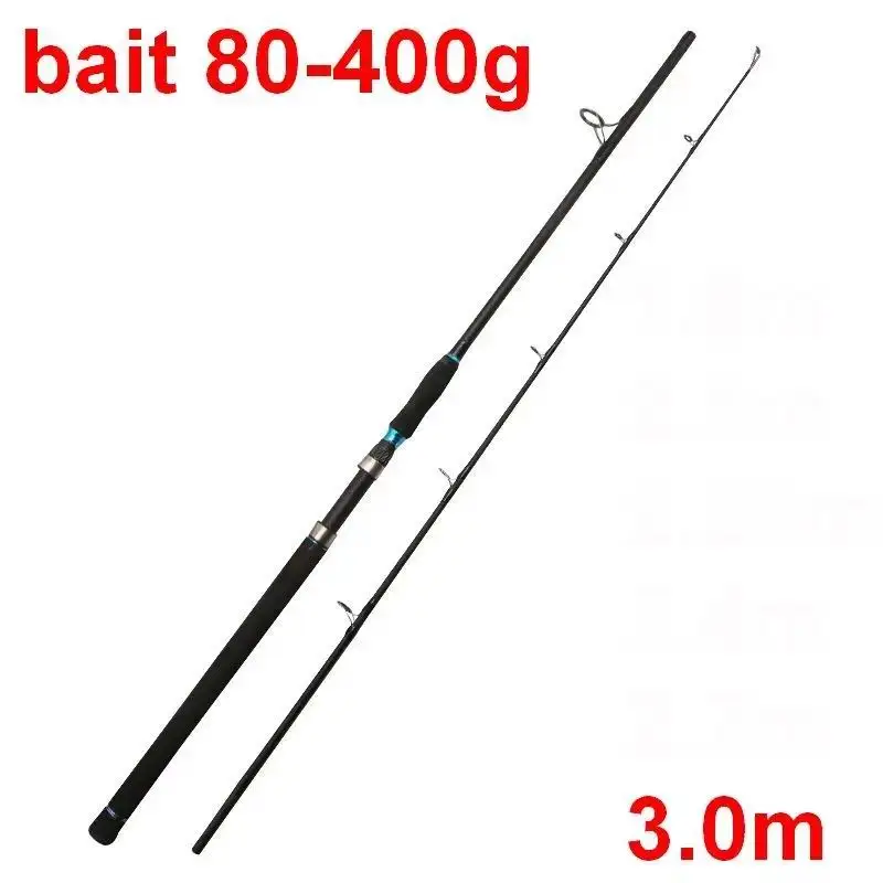 

ZZ256 3m Snakehead Fishing Rod Carbonfiber 2 Section XH Tip 3.1mm, XXH Tip Dia. 3.9mm 50-100# Hardness Bait 80-400g PE No. 3-8