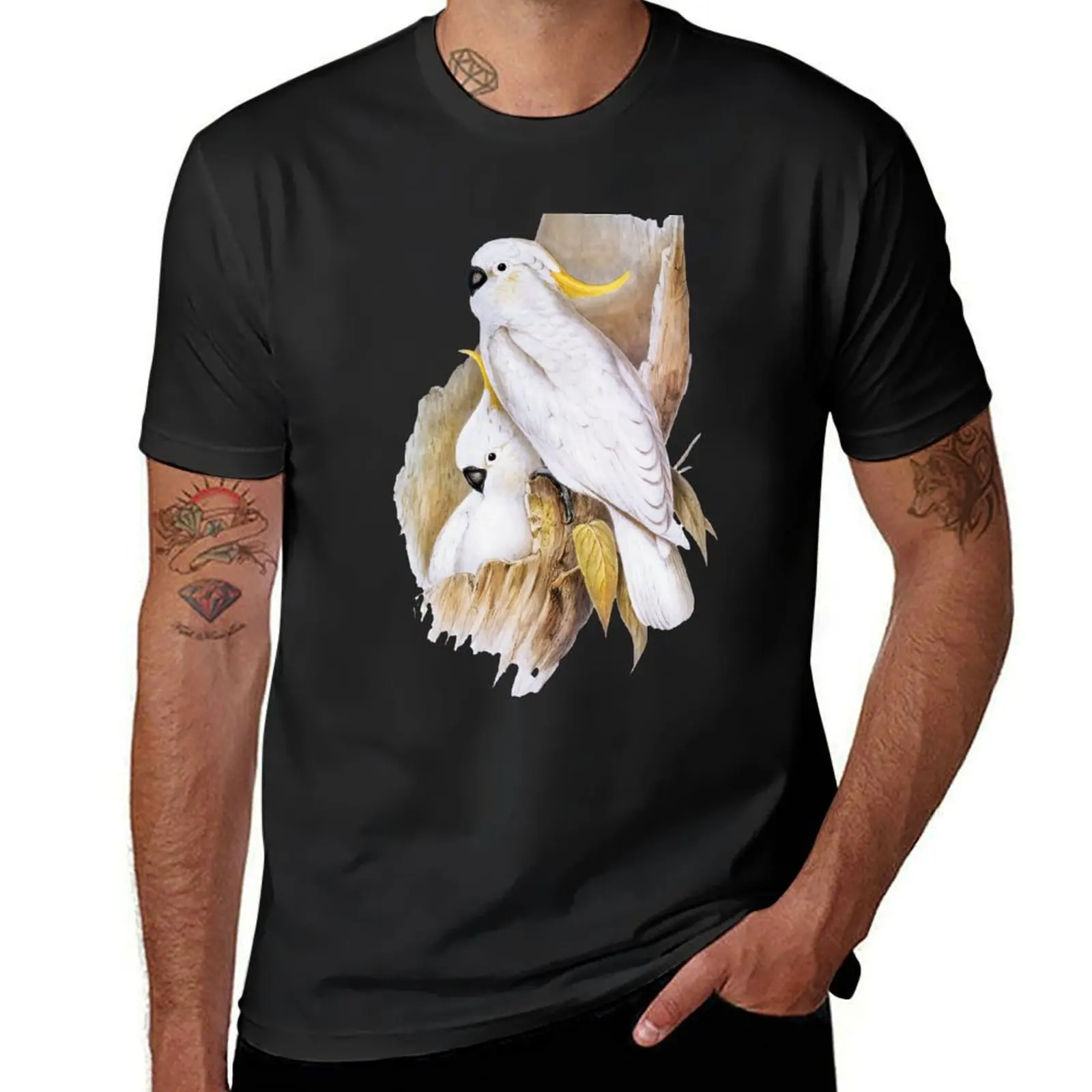 Sulphur Crested Cockatoo. (Cacatua galerita) by John Gould T-Shirt kawaii clothes aesthetic clothes customizeds t shirts for men