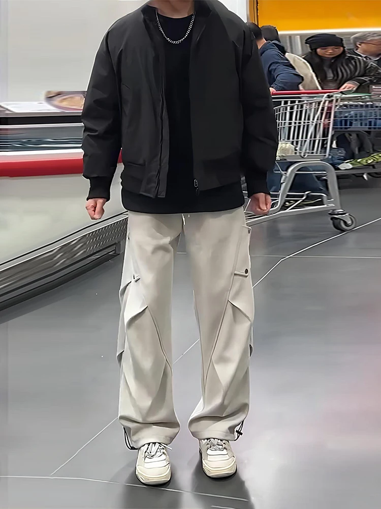 

Мужские зимние шерстяные брюки Starry Night в американском рабочем стиле, утепленные, с дизайном «Солдат», повседневные, с карманами, спортивные штаны