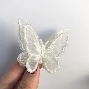 10 pçs bordado borboleta costurar ferro no remendo emblema casamento vestido de noiva bordado apliques costura artesanato diy 10 principais vendas borboleta metal aplique - №8