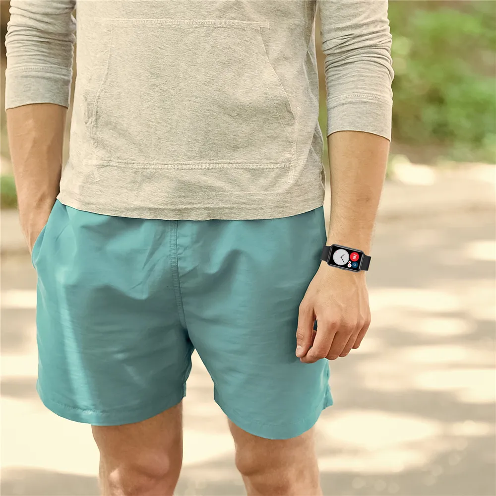 BEHUA Buntes Silikonarmband für Huawei Watch Fit Original Smartwatch-Zubehör, Handgelenksband mit Werkzeug, einfache Anpassung – Detail 8