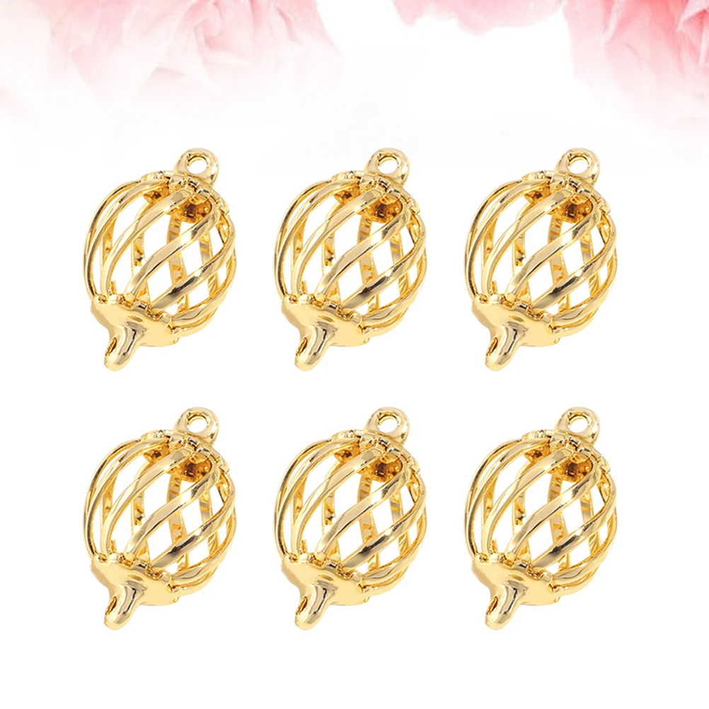 

6Pcs Creative Lantern Pendants Metal Decor For Unique Necklace Bracelet Gifts
