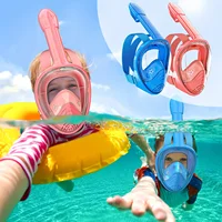 Máscara de snorkel para niños, antiniebla, a prueba de fugas, diseño de silicona suave, fácil de usar, máscara de buceo subacuática, cara completa 360 °   Panorámica