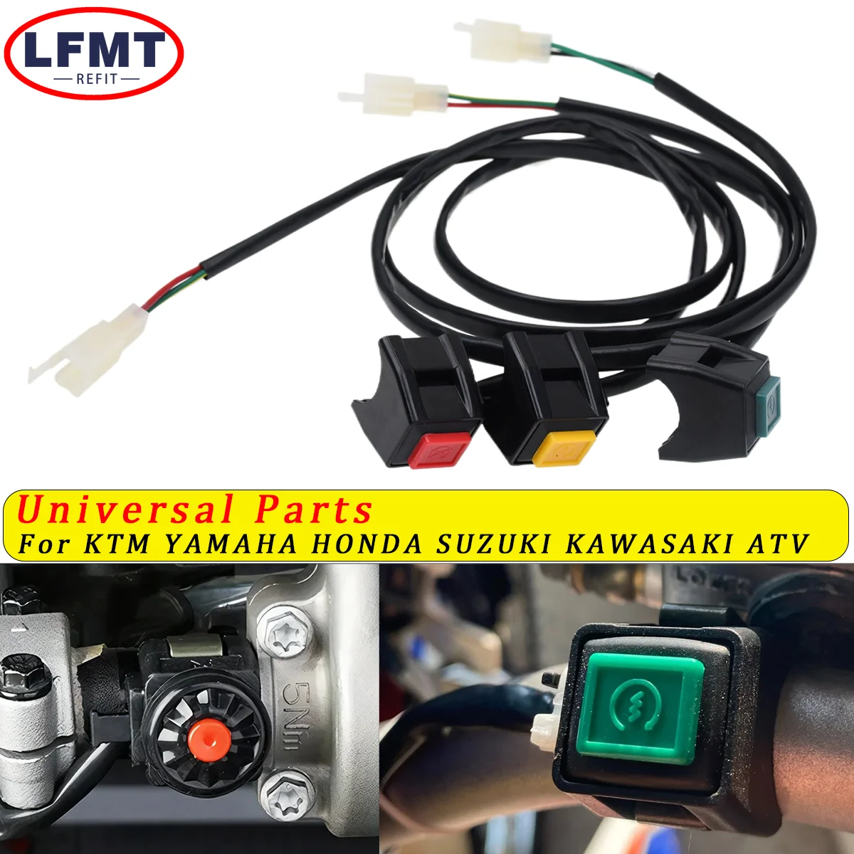 

MotoFlyeer Universal ATV Motorcycle Dual Sport Dirt Quad Start Horn Kill Off Stop Switch Button Motorbike Accessories