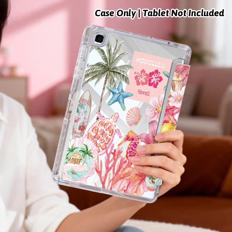 1 Pcs for S6 lite 10.4 Y-fold transparent acrylic protective shell，compatible with A9+ 11,Tab A9 8.7,Tab S7/S8/S9/S9FE/S10FE