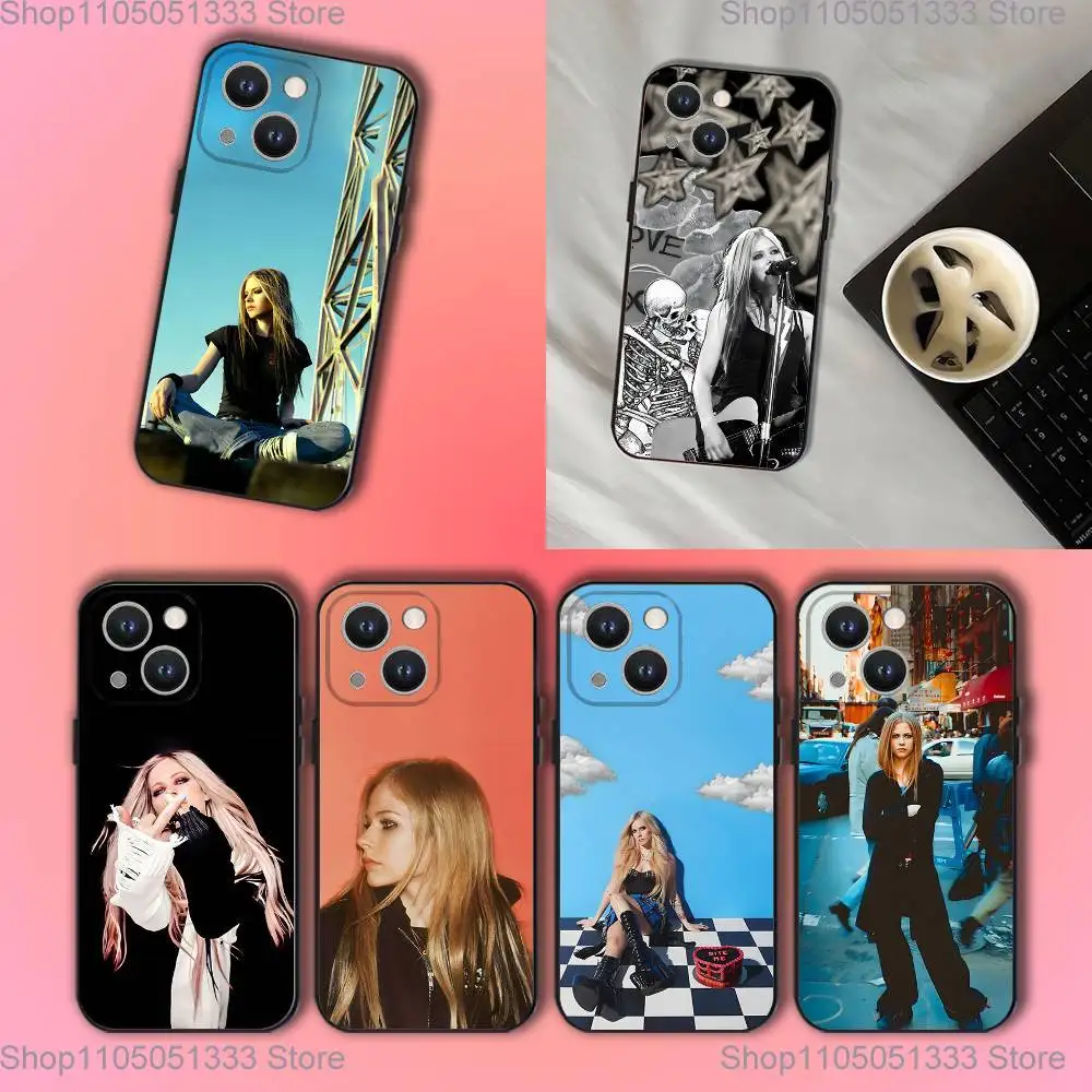 

Singer Avril L-Lavigne Phone Case For iPhone 17,16,15,14,13,12,11,Pro,XS,Max,XR,Plus,E,SE4,Mini Black Soft Cover