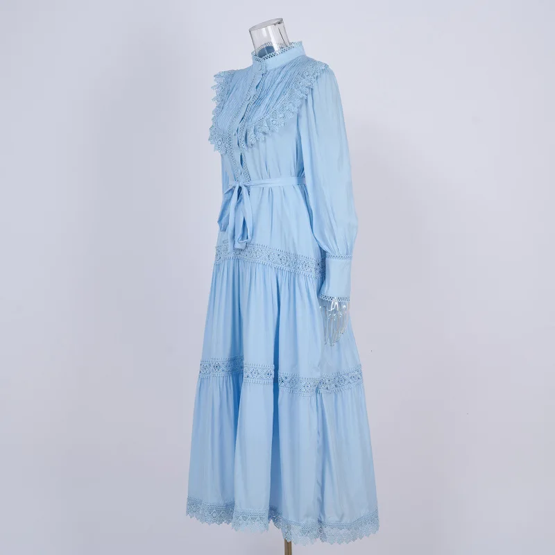 Street Sle Brodé irt Dr Minceur Lanterne Sve Taille ample Longue Sve Thiened Spring Faion pour d'âge moyen...