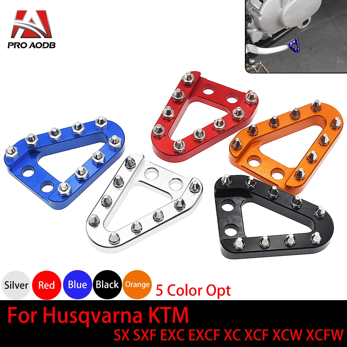 Motorcycle CNC Rear Brake Pedal Step Plate Tip For Husqvarna KTM HUSRBERG GasGas EX EC MC EXF ECF MCF 125-450 2021-2023 Moto