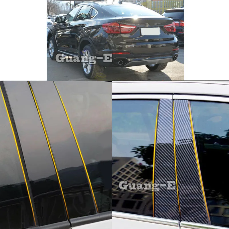 

Накладки на стойки дверей и окон (8 шт.) для BMW X6 XDrive 2014-2019 из поликарбоната