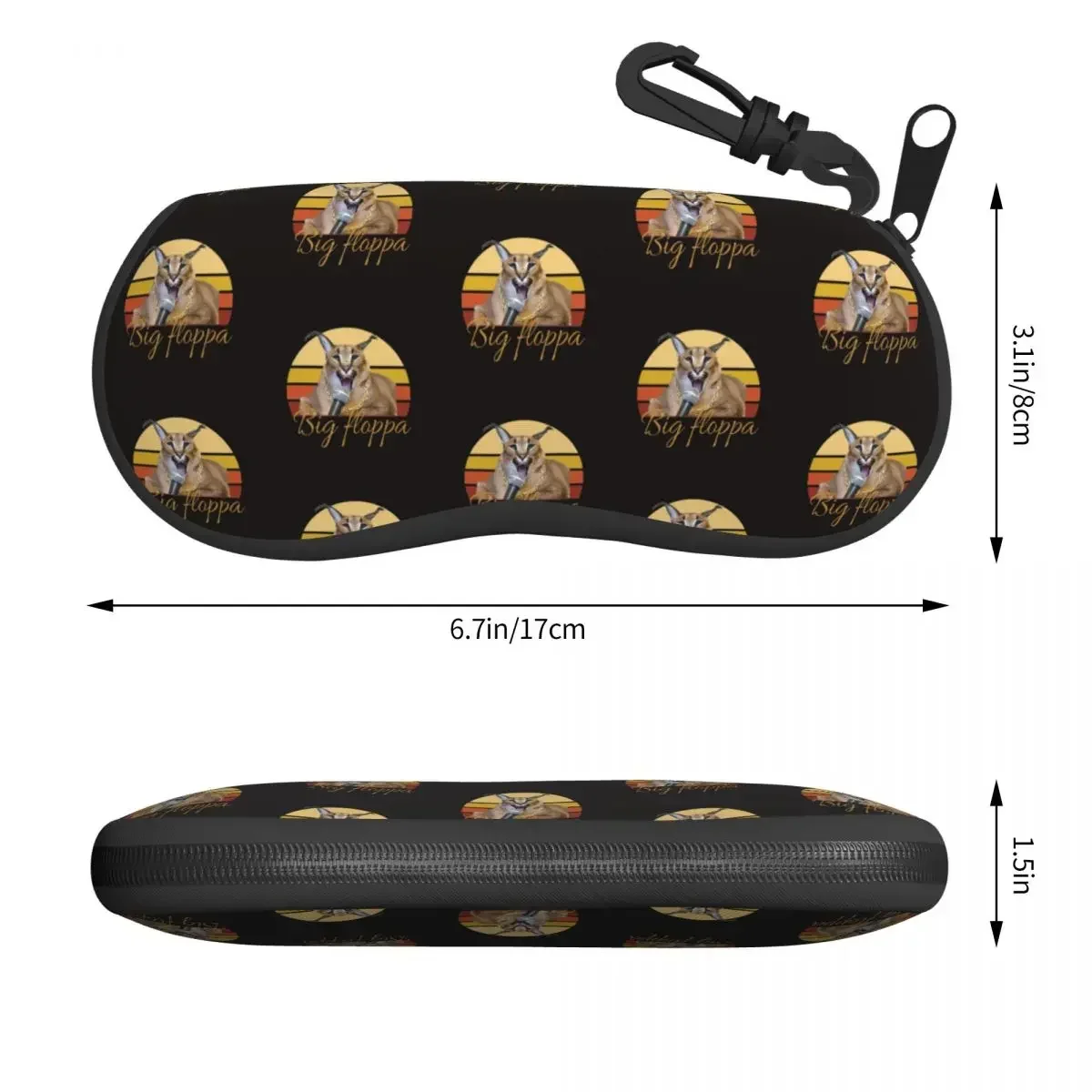 Custom Big Floppa Glasses Case Fashion Caracal Cat Shell Eyeglasses Case Sunglasses Box