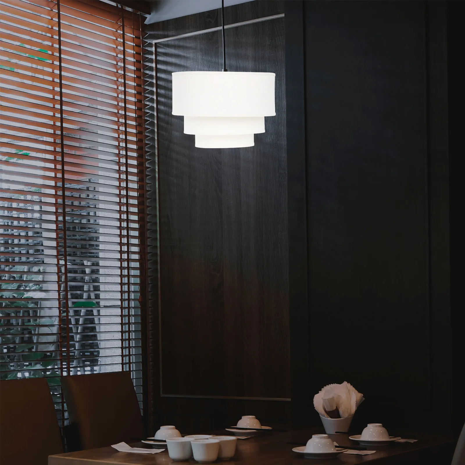3-Tier Drum Fabric Lampshade for Pendant Light Floor Lamp - Extra Large Tier Lamp Shade Modern Decorative Light Cover Chandelier