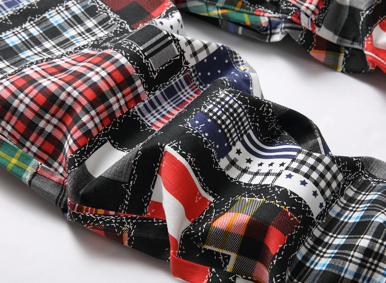 Men's jeans High-end 3D jeans white slim stretch small straight cotton elastic printing all simple men's wear