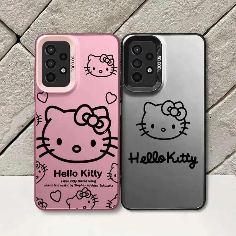 Phone Case for Samsung Galaxy A15 A72 A25 A52 A51 A71 4G A55 A73 A54 A53 A52s 5G soft Mobile funda case Sanrio Hello Kitty Line